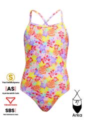 Funkita TMT Summer Garden Kız Çocuk Antrenman Mayo, Sırt Bağlamalı