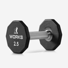 XWORKS Premium Dumbbell – 10 Köşeli TPU Kaplamalı Dambıl (Tek) (XW3200000) 2.5KG (TEK)