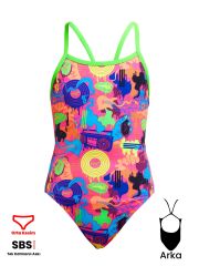 Funkita SS Lotsa Pop Kız Çocuk Antrenman Mayo, İnce Askılı