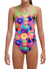 Funkita SS Lotsa Pop Kız Çocuk Antrenman Mayo, İnce Askılı
