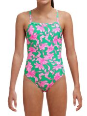 Funkita STP Blossom Fly Kız Çocuk Antrenman Mayo, Çift Çapraz Sırt