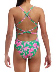 Funkita STP Blossom Fly Kız Çocuk Antrenman Mayo, Çift Çapraz Sırt