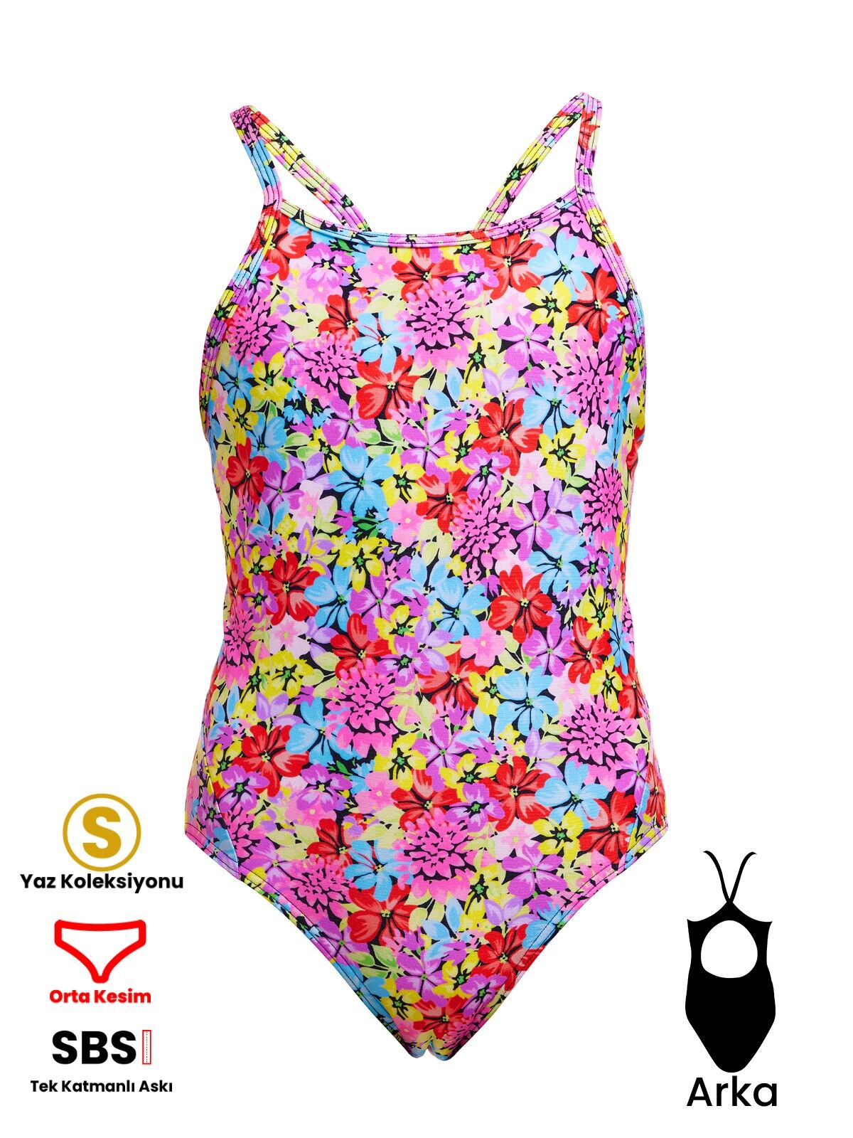 Funkita DB Summer Nights Kız Çocuk Antrenman Mayo, Elmas Sırt