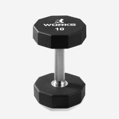 XWORKS Premium Dumbbell – 10 Köşeli TPU Kaplamalı Dambıl (Tek) (XW3200000) 10KG (TEK)