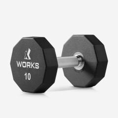 XWORKS Premium Dumbbell – 10 Köşeli TPU Kaplamalı Dambıl (Tek) (XW3200000) 10KG (TEK)