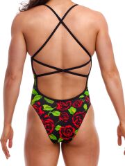 Funkita STP Black Rose Kadın Antrenman Mayo, Çift Çapraz Sırt