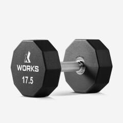 XWORKS Premium Dumbbell – 10 Köşeli TPU Kaplamalı Dambıl (Tek) (XW3200000) 17.5KG (TEK)