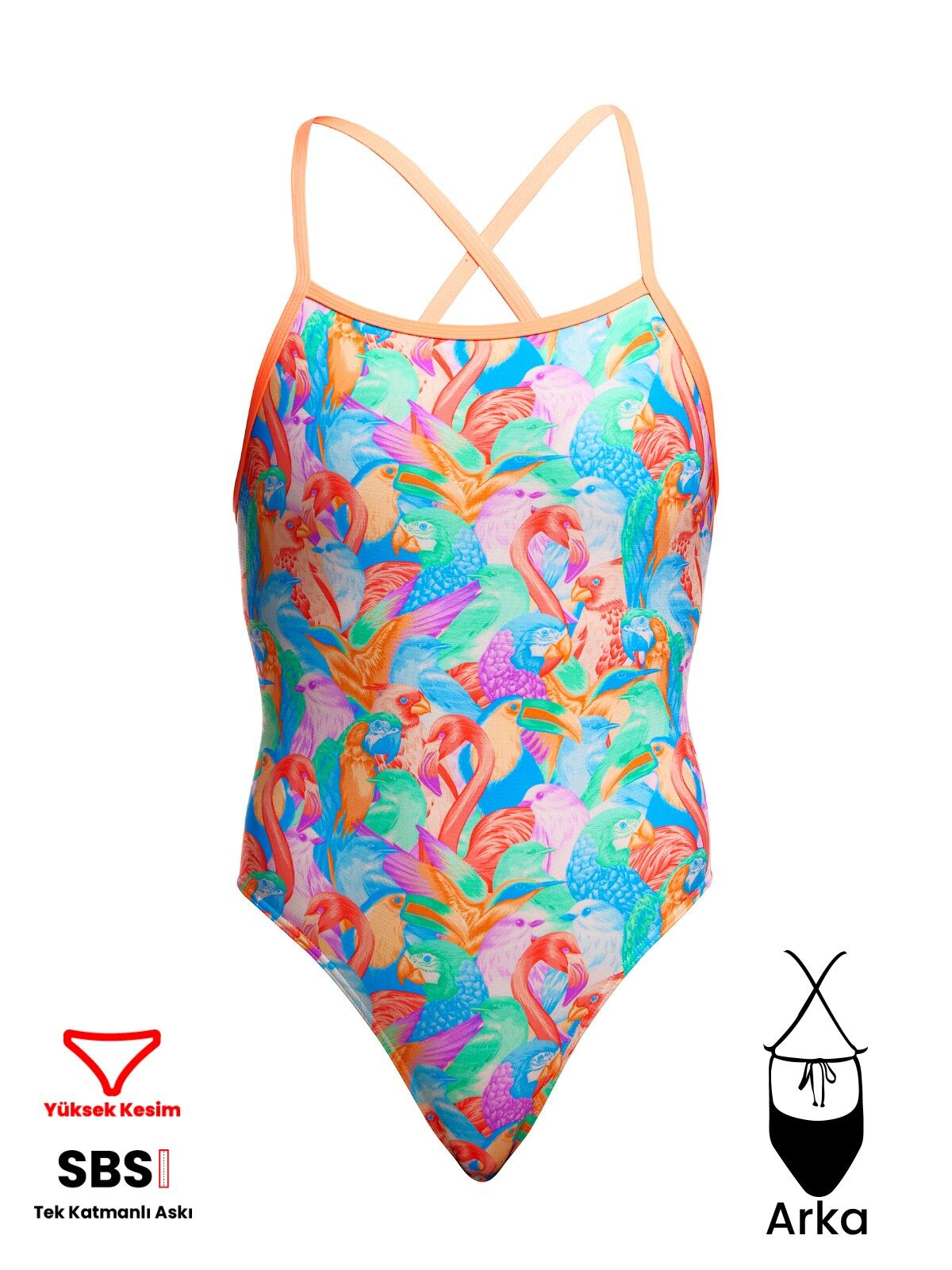 Funkita TMT Birdsville Kadın Antrenman Mayo, Sırt Bağlamalı