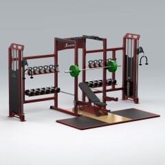 XWORKS Fonksiyonel Kule – iDAP Medium + Full Rack Ağırlık İstasyonu (PML0200) Platformlu - LACİVERT (RAL5022)