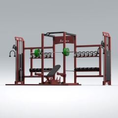 XWORKS Fonksiyonel Kule – iDAP Medium + Full Rack Ağırlık İstasyonu (PML0200) Platformlu - LACİVERT (RAL5022)