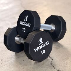 XWORKS Premium Dumbbell – 10 Köşeli TPU Kaplamalı Dambıl (Tek) (XW3200000) 30KG (TEK)