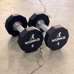XWORKS Premium Dumbbell – 10 Köşeli TPU Kaplamalı Dambıl (Tek) (XW3200000) 45KG (TEK)