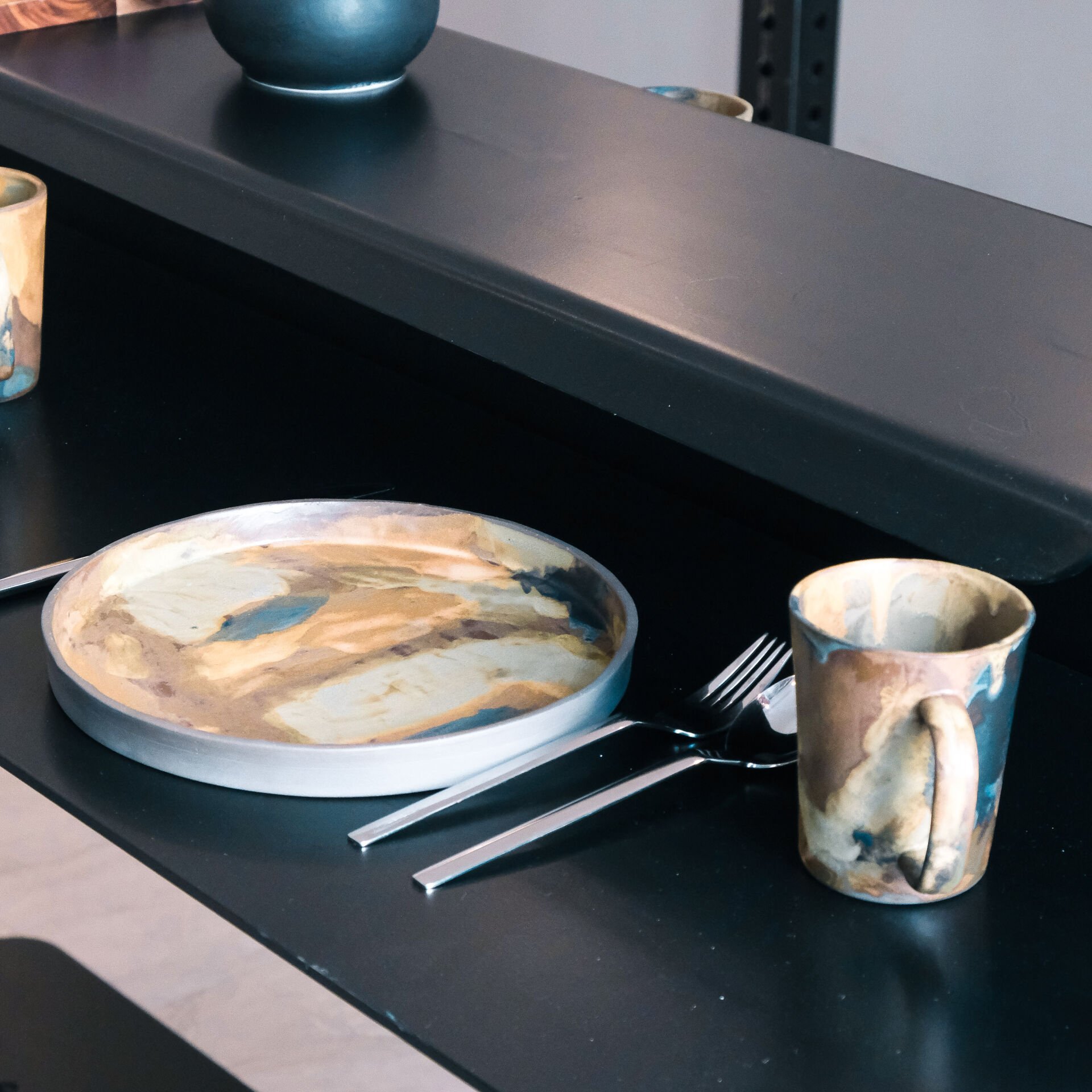 XWORKS Modern 6 Kişilik Metal Yemek Masası (GLX0006)