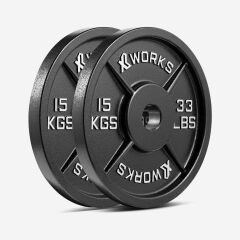 XWORKS Demir Döküm Plaka – Olympic Weight Plates (Çift) (XW3500000) 15KG (ÇİFT)