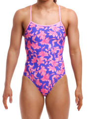 Funkita SS Perfect Petal Kadın Antrenman Mayo, İnce Askılı