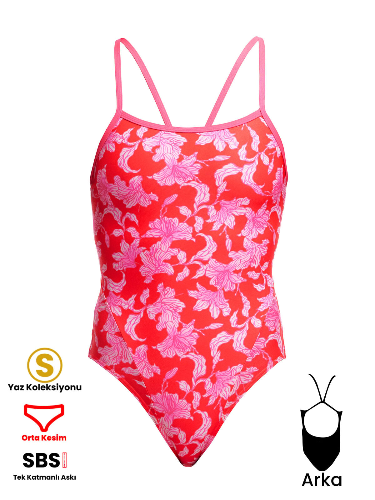 Funkita SS Fire Flyer Kadın Antrenman Mayo, İnce Askılı
