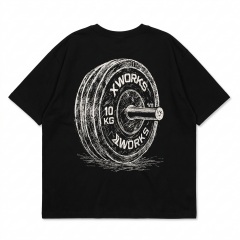 XWORKS Unbreakable Grit Oversize Tişört Siyah - Barbell Edition (TSX0003)