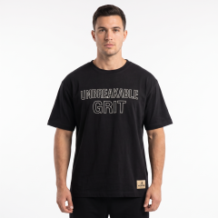XWORKS Unbreakable Grit Oversize Tişört Siyah - Barbell Edition (TSX0003)