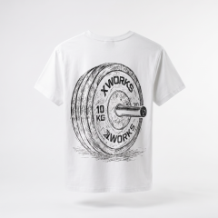 XWORKS Unbreakable Grit Oversize Tişört Ekru - Barbell Edition (TSX0004)