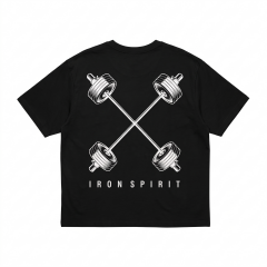 XWORKS Iron Spirit Oversize Tişört Siyah - Cross Barbell Edition (TSX0005)