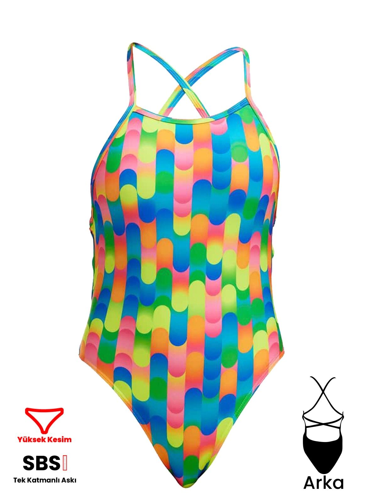 Funkita TMT Blocked Duty Kadın Antrenman Mayo, Sırt Bağlamalı