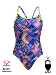 Funkita DB Be Square Kadın Antrenman Mayo, Elmas Sırt