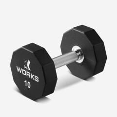XWORKS Premium Dumbbell – 10 Köşeli TPU Kaplamalı Dambıl (Tek) (XW3200000) 10KG (TEK)
