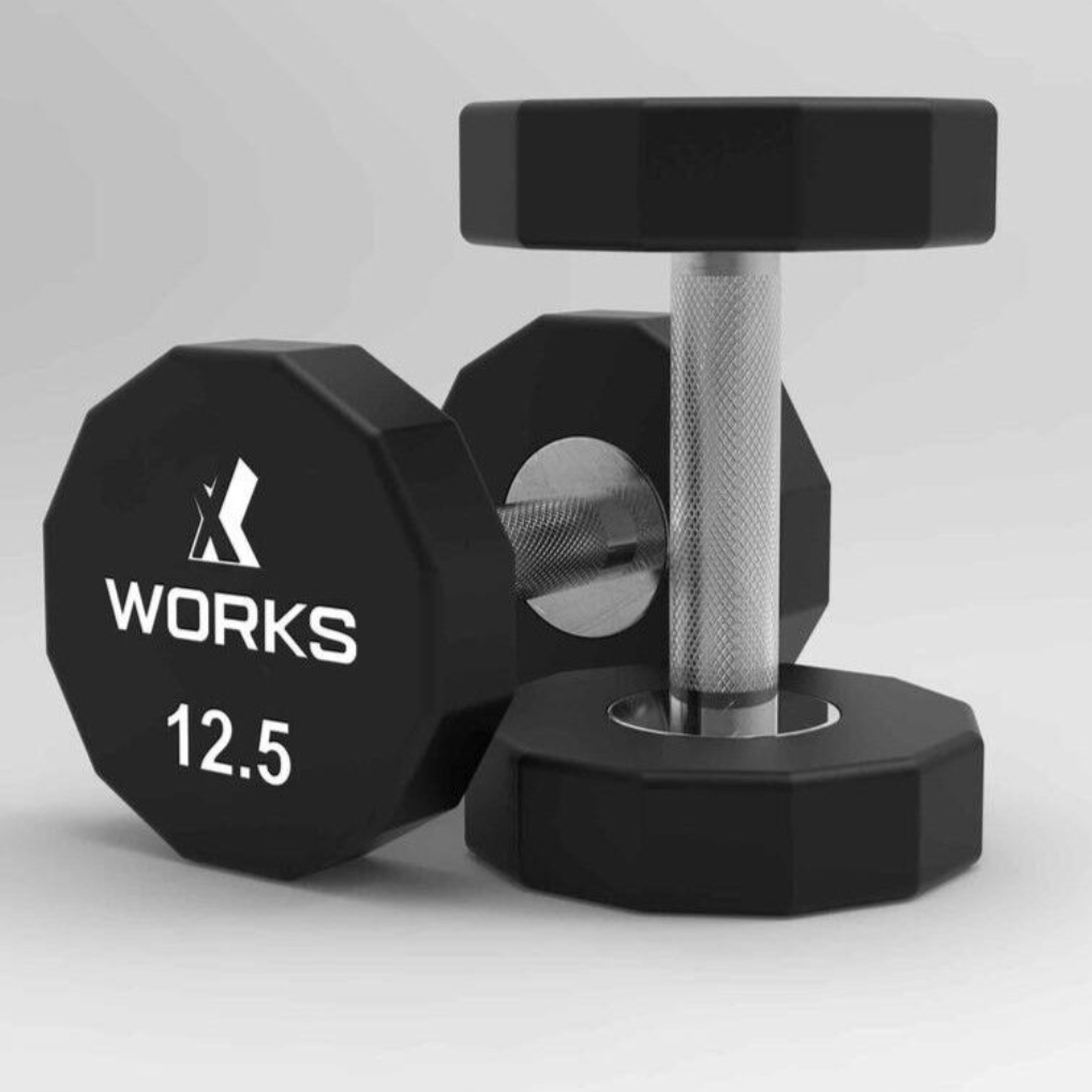 XWORKS Premium Dumbbell – 10 Köşeli TPU Kaplamalı Dambıl (Tek) (XW320000)