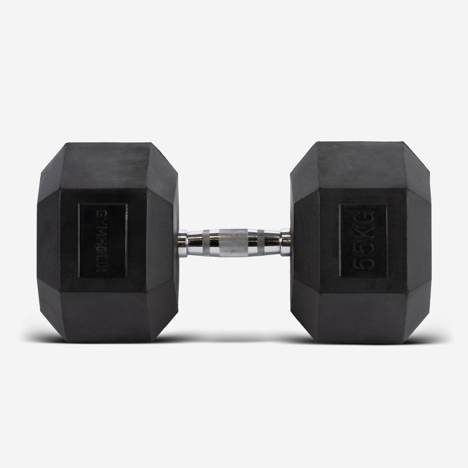 GYMHOLIX® Kauçuk Köşeli Hex Dambıl | Profesyonel Gym Dumbbell 55KG