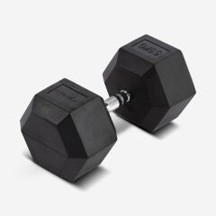 GYMHOLIX® Kauçuk Köşeli Hex Dambıl | Profesyonel Gym Dumbbell 55KG