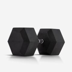 GYMHOLIX® Kauçuk Köşeli Hex Dambıl | Profesyonel Gym Dumbbell 55KG