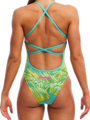 Funkita STP Candy Climb Kadın Yüzme Mayosu - Çift Çapraz Sırt, Klor Dirençli, Ekolojik Tasarım