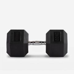 GYMHOLIX® Kauçuk Köşeli Hex Dambıl | Profesyonel Gym Dumbbell 60KG