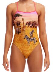Funkita STP Circle Of Life Kadın Yüzme Mayosu - Çift Çapraz Sırt, Klor Dirençli, Ekolojik Tasarım