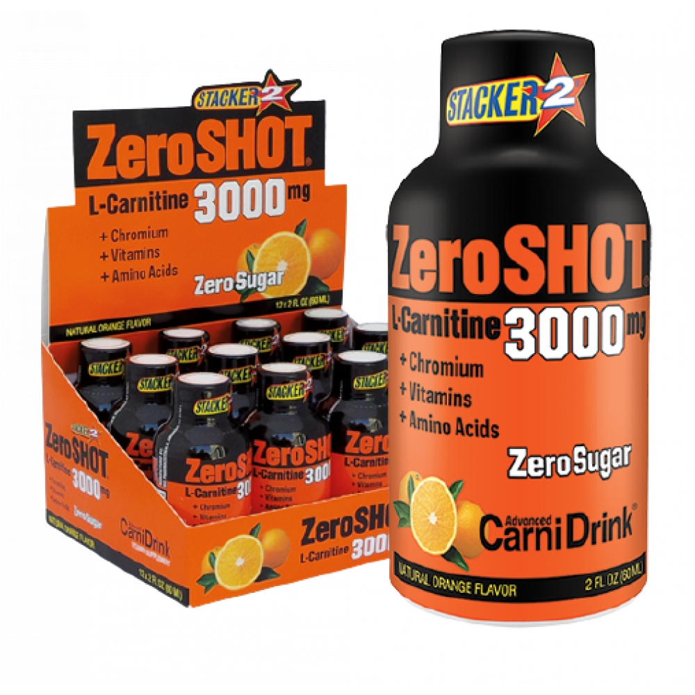 ZeroSHOT L-Carnitine 60 ml 3000 mg Portakal 12 Shot