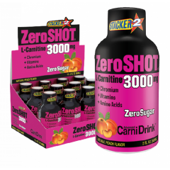 ZeroSHOT L-Carnitine 60 ml 3000 mg Şeftali 12 Shot