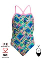 Funkita TMT Ukule Babe Kız Çocuk Antrenman Mayo, Sırt Bağlamalı