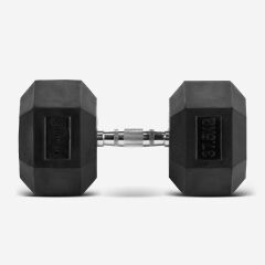 GYMHOLIX® Kauçuk Köşeli Hex Dambıl | Profesyonel Gym Dumbbell 37.5KG