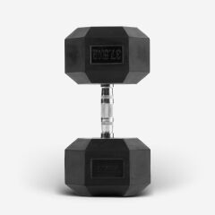 GYMHOLIX® Kauçuk Köşeli Hex Dambıl | Profesyonel Gym Dumbbell 37.5KG