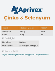 Aprivex Çinko-Selenyum 30 Yumuşak Kapsül
