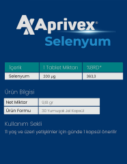 Aprivex Selenyum 30 Yumuşak Kapsül