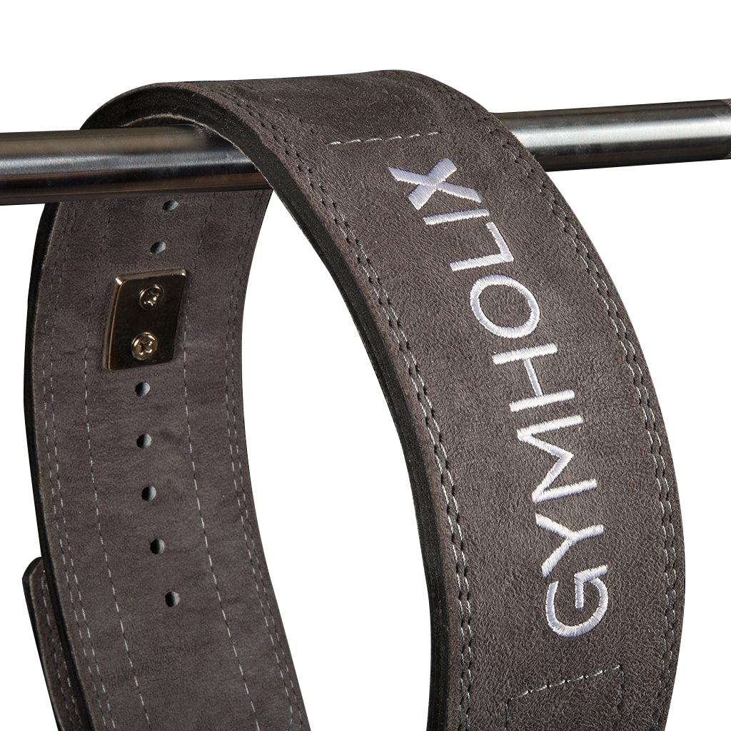 GYMHOLIX® 13 mm Lever Powerlifting Belt – Gri Güç Kemeri