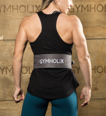 GYMHOLIX® 13 mm Lever Powerlifting Belt – Gri Güç Kemeri