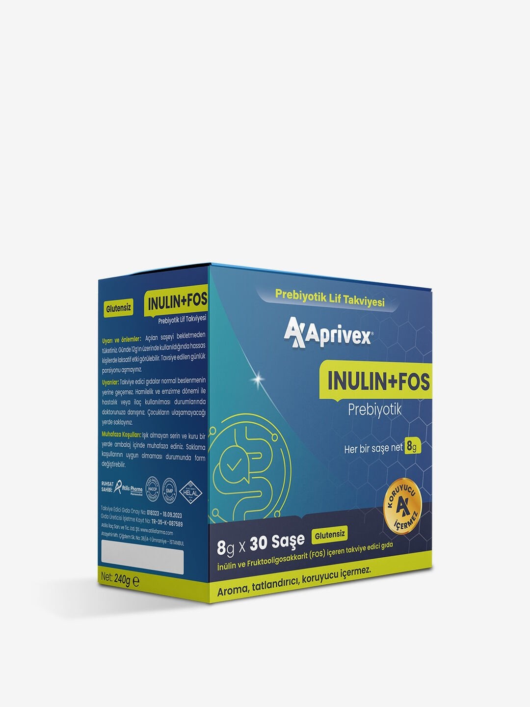 Aprivex Inulin + Fos Prebiyotik Lif Takviyesi