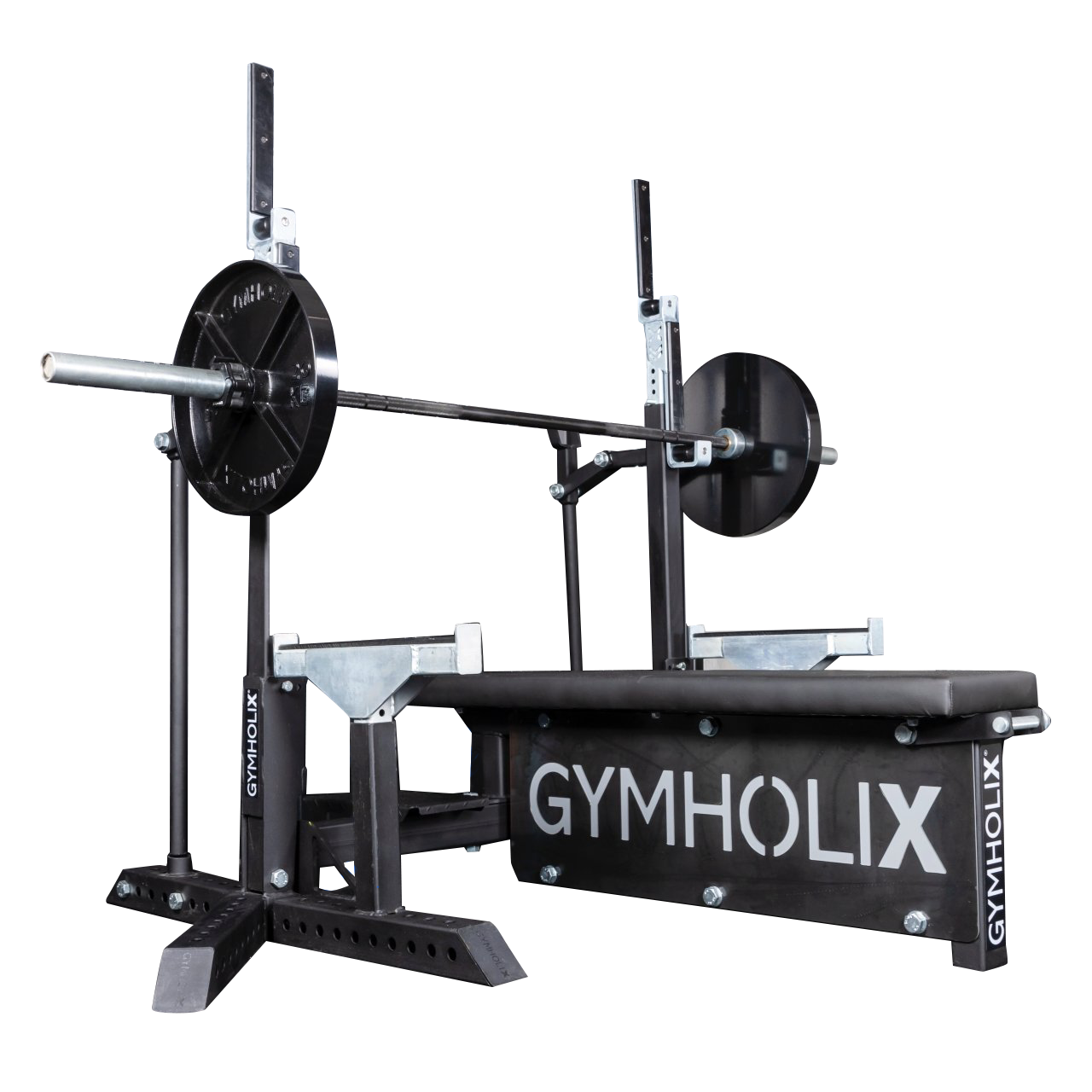 GYMHOLIX® SERİR POWERLIFTING Bench & Squat Sehpası – Kaldıraç Sistemli Profesyonel Combo Rack V3 (FGX0089)