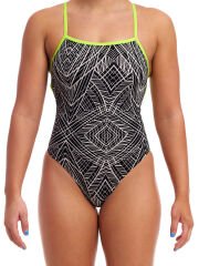Funkita STP Space Signals Kadın Çapraz Askılı Yüzücü Mayosu