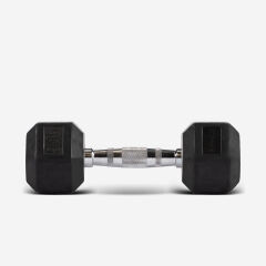 GYMHOLIX® Kauçuk Köşeli Hex Dambıl | Profesyonel Gym Dumbbell (Tek) 5KG