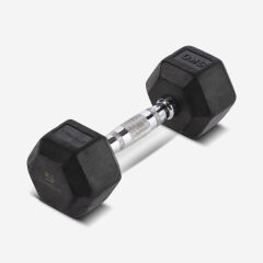 GYMHOLIX® Kauçuk Köşeli Hex Dambıl | Profesyonel Gym Dumbbell (Tek) 5KG