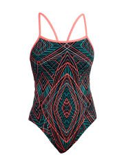 Funkita Secure Spiro Mint Kadın Özel Gün Korumalı Yüzücü Mayosu – İnce Askılı, Emici Pedli