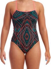 Funkita Secure Spiro Mint Kadın Özel Gün Korumalı Yüzücü Mayosu – İnce Askılı, Emici Pedli
